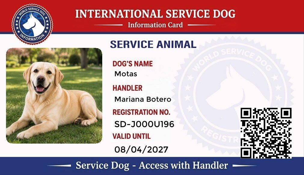 Digital service dog ID card